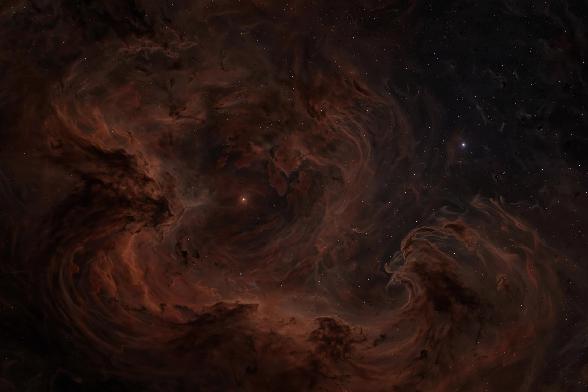 Artist's scale comparison showing Jupiter, a glowing brown dwarf, and the Sun floating side by side in dark space at true relative size, photorealistic, no people