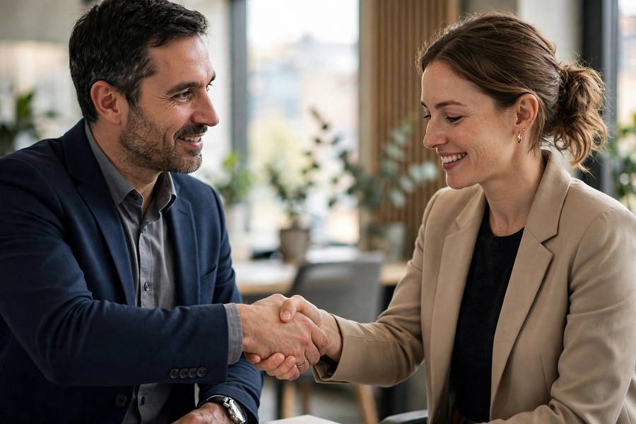 Handshake after agreeing on broker terms