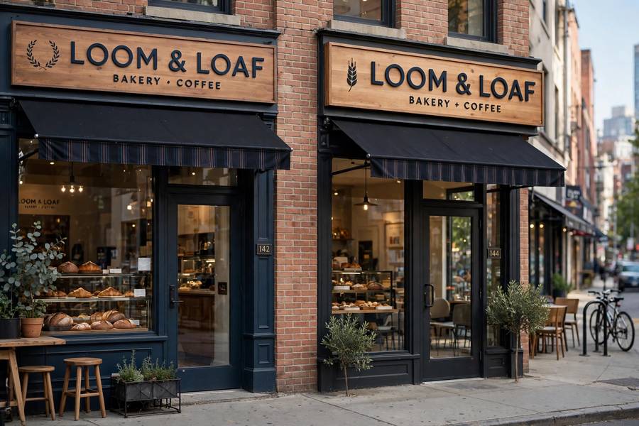 Similar storefront names showing business naming mistakes to avoid with confusing names