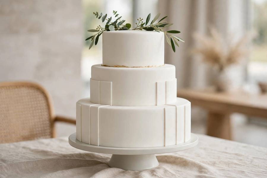 Smooth fondant wedding cake