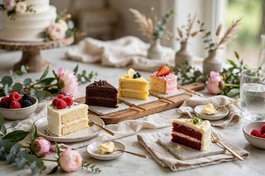 Cake tasting with both options