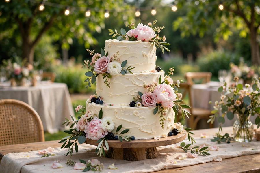 Wedding cake in summer heat