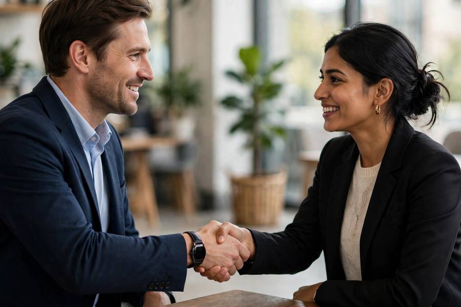 Handshake closing a business acquisition deal