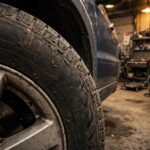 Uneven tire wear caused by driving with bad wheel alignment