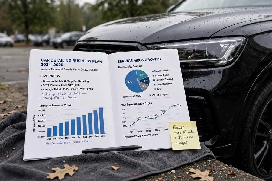 Car detailing business plan with financial projections