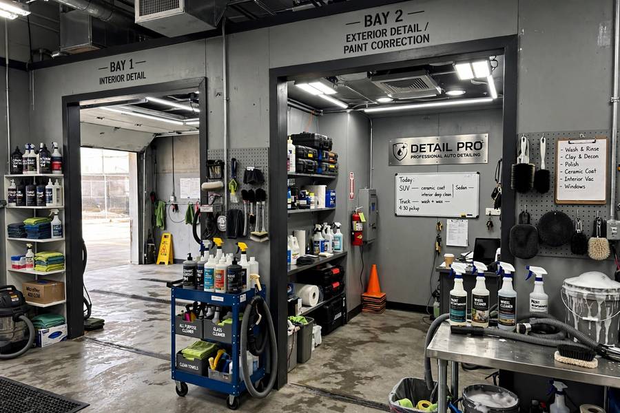 Professional detailing shop representing business plan goals