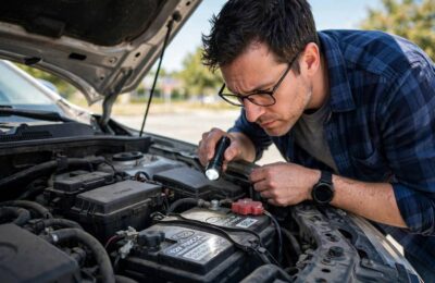 Visual inspection to check car battery health without tools