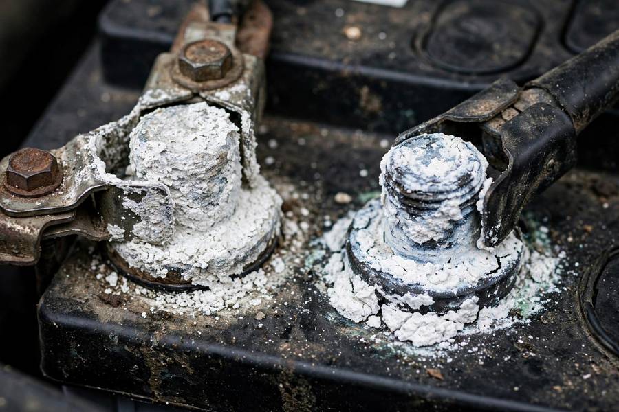Corroded terminals before you clean car battery terminals