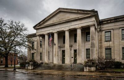 Courthouse representing the COMPAS AI bias case in criminal sentencing