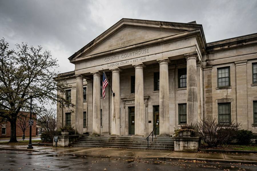 Courthouse representing the COMPAS AI bias case in criminal sentencing