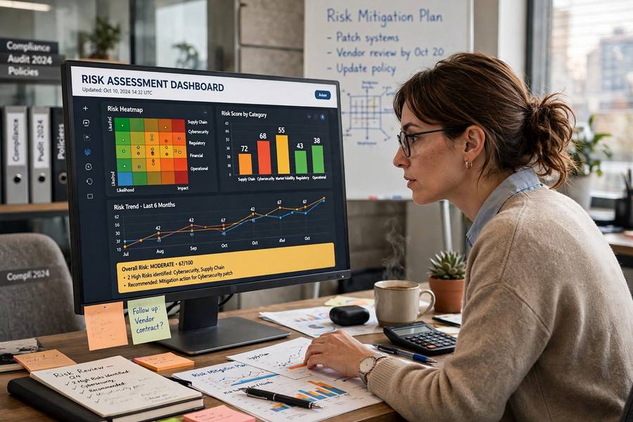 Analyst reviewing risk scores at the center of the COMPAS AI bias investigation