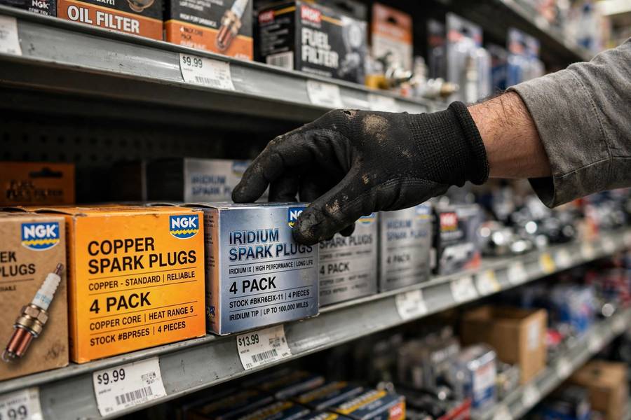 Choosing between copper and iridium spark plugs at the parts store