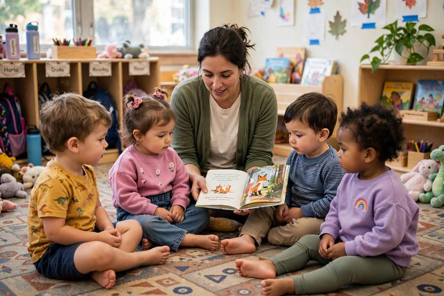 Circle time as part of the daycare daily schedule