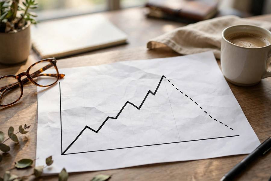 Growth chart with discounted future projections