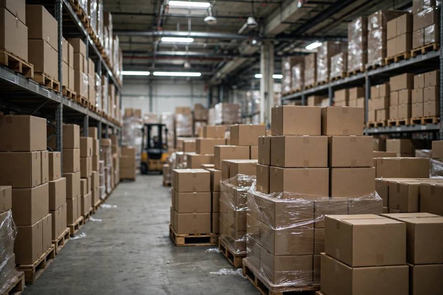 Supplier warehouse storing inventory for dropshipping stores
