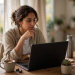 Dropshipping vs Print on Demand for Beginners: Which to Start? Entrepreneur comparing dropshipping and print on demand on a laptop