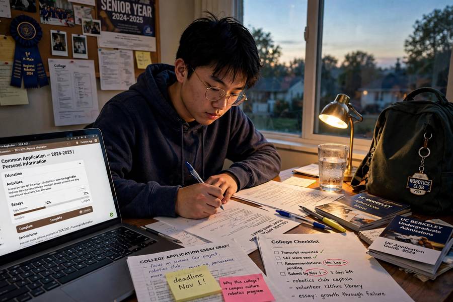 Student deciding between early decision vs early action for college applications