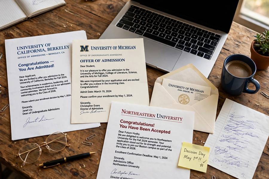 College acceptance materials related to early decision vs early action