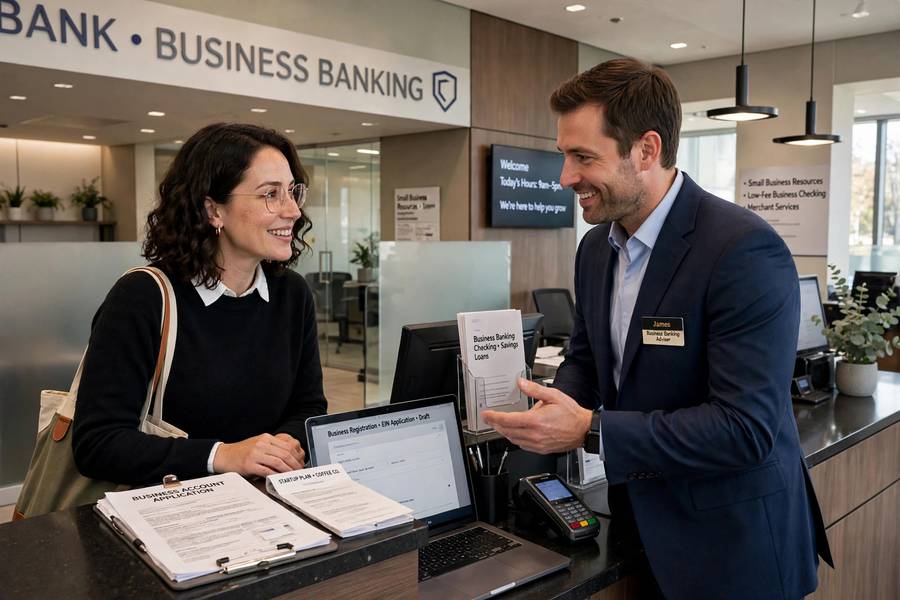 Opening a business bank account with a new EIN for LLC after learning how to apply