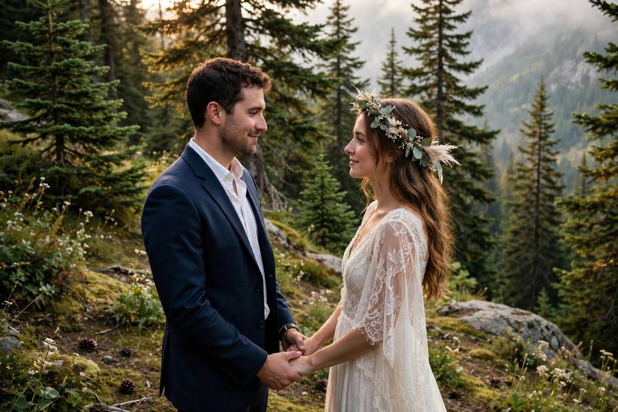 Elopement ceremony in nature