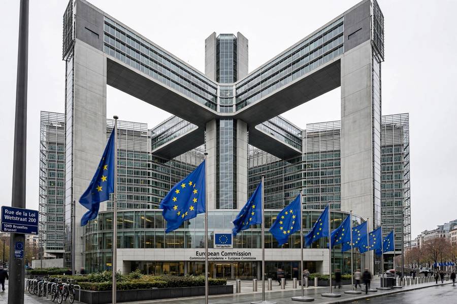 European Union flags representing the EU AI Act regulation