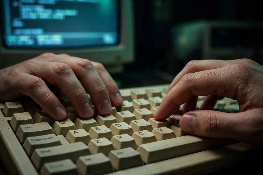 Typing queries into an early expert system terminal
