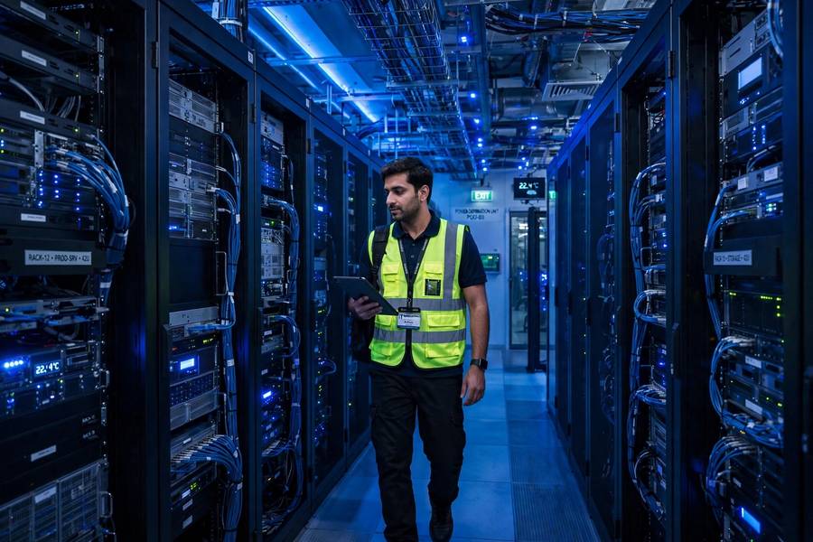 A modern server room, descendant of 1980s AI hardware