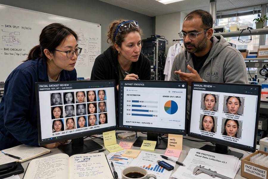 Researchers reviewing datasets to address facial recognition bias