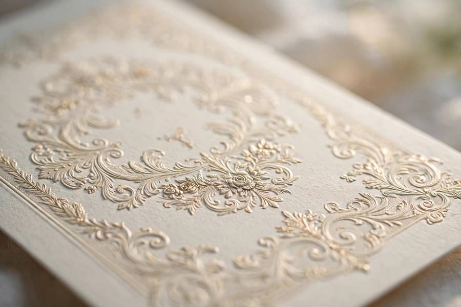 Engraved formal invitation close-up