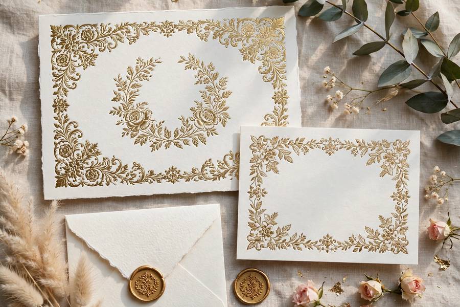 Formal invitation with reception card