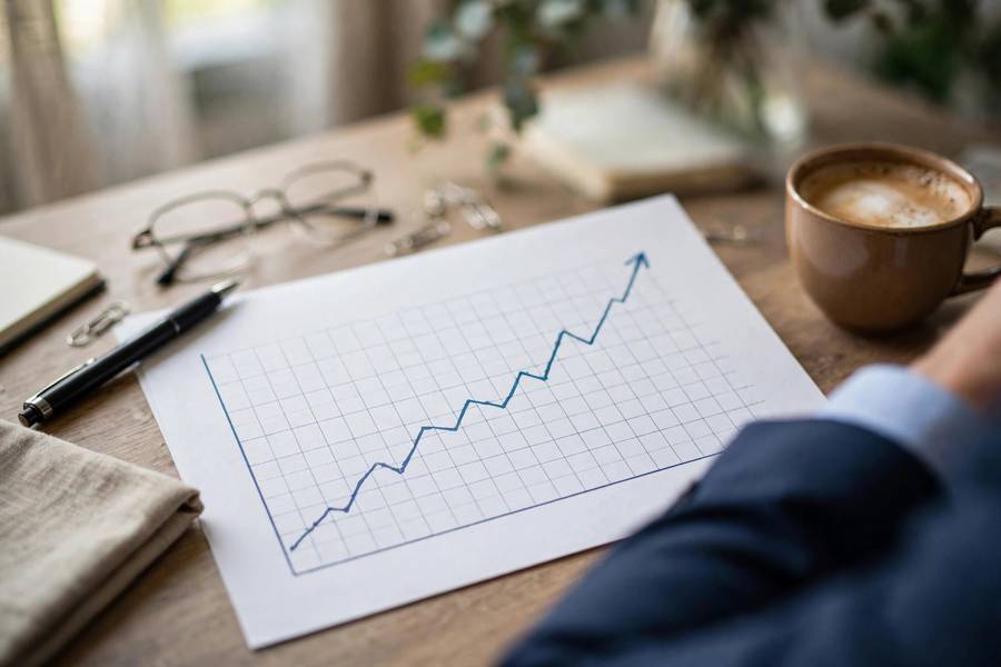 Financial charts showing franchise royalty revenue growth
