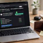 Free AI Courses With Certificates Online: Learn Without Paying A laptop showing a free online AI course with certificate next to a wallet