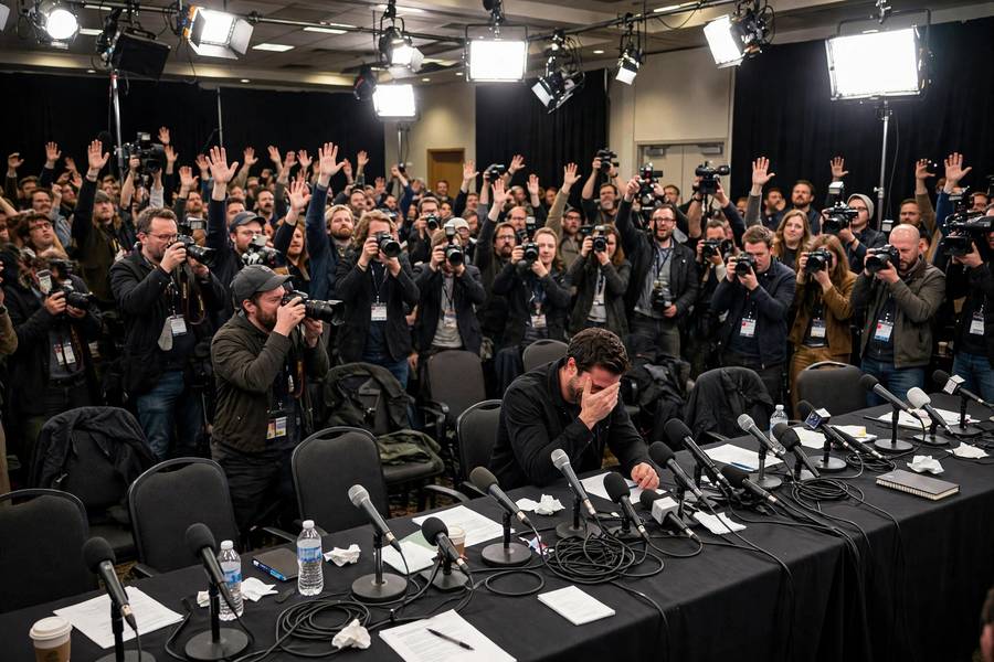 Chaotic celebrity press conference producing the funniest press tour moments