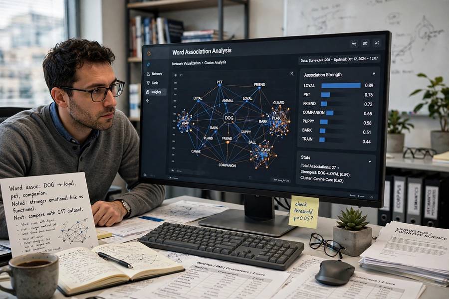 Researcher analyzing language patterns revealing gender bias in AI models