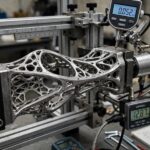 A generative design case study part undergoing physical testing in a laboratory rig