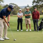Golf Etiquette for Beginners: The Unwritten Rules Explained Golfers observing proper etiquette on the green during a putt