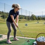 Golf Tips for Beginners: What I Learned Playing My First 50 Rounds Beginner golfer practicing golf tips for beginners at a driving range