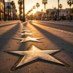 25 Hollywood Walk of Fame Fun Facts You Didn't Know Row of stars along Hollywood Boulevard at golden hour