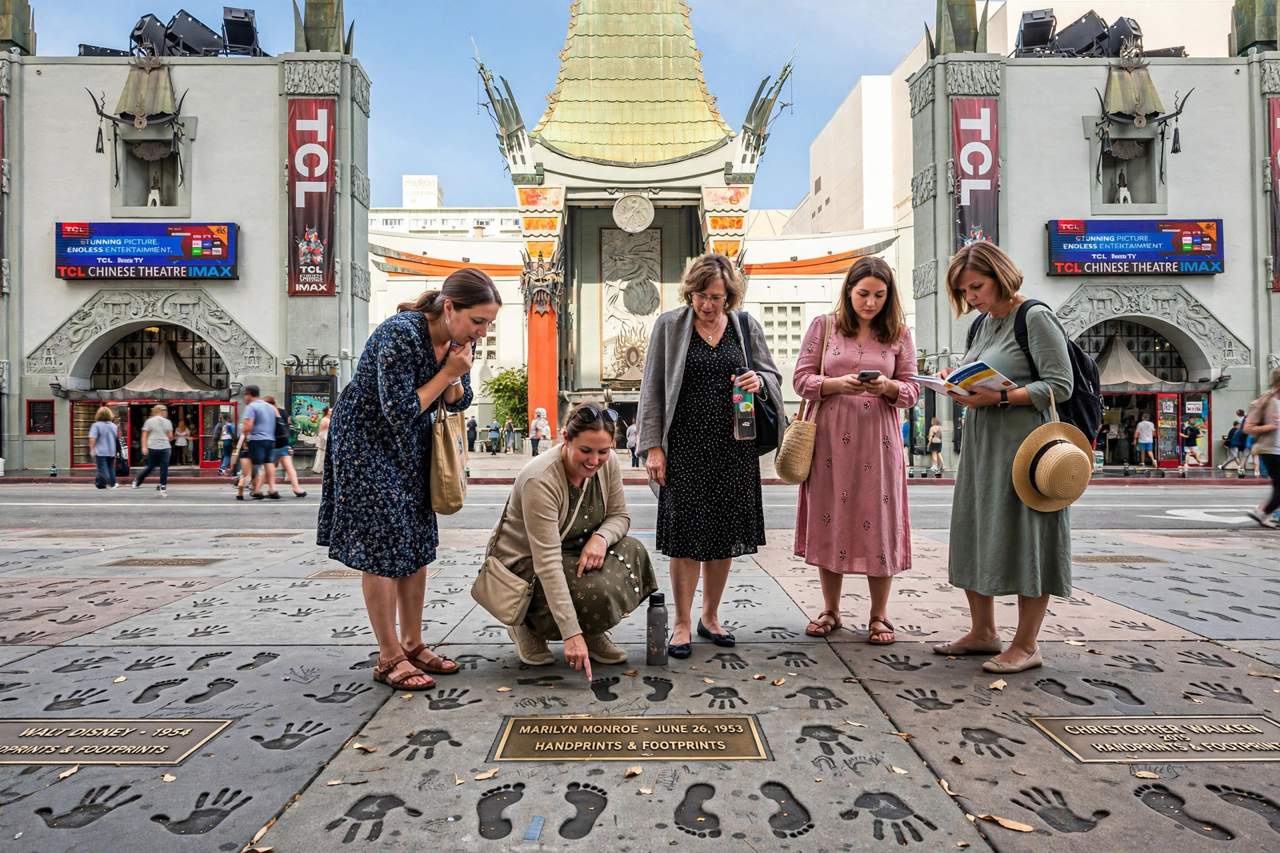 TCL Chinese Theatre forecourt with celebrity handprints