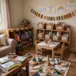 Cozy home daycare living room setup