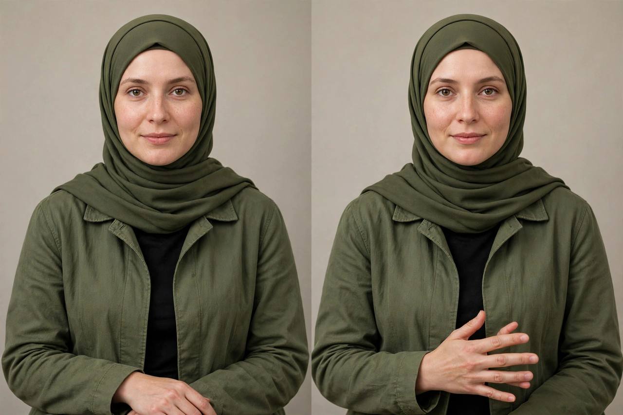 Split comparison of AI-generated images showing a perfect portrait next to one with distorted hands