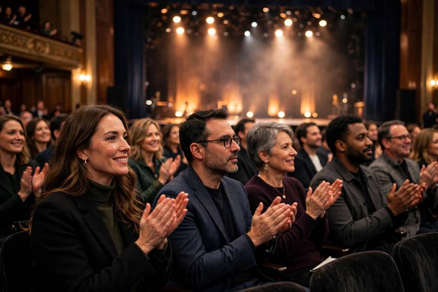 Awards audience applauding showing the ceremony where how are grammy winners chosen results are revealed