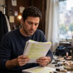 How Do Actors Memorize Lines? Techniques From Working Actors Actor studying a highlighted script showing how do actors memorize lines preparation