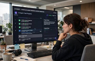 An AI agent working through a multi-step task checklist on screen