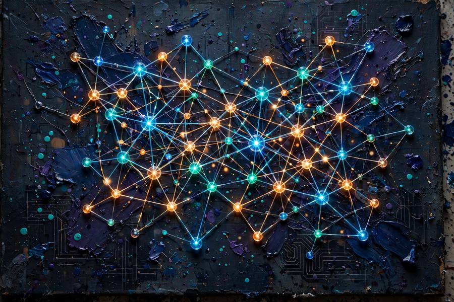 Neural network concept illustrating how AI image generators work under the hood
