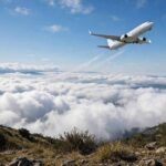 How Do Airplanes Stay in the Air? Simple Science Commercial airplane taking off into a bright blue sky with clouds below