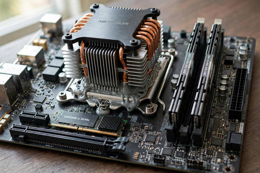 Motherboard and CPU showing how computers work at the hardware level