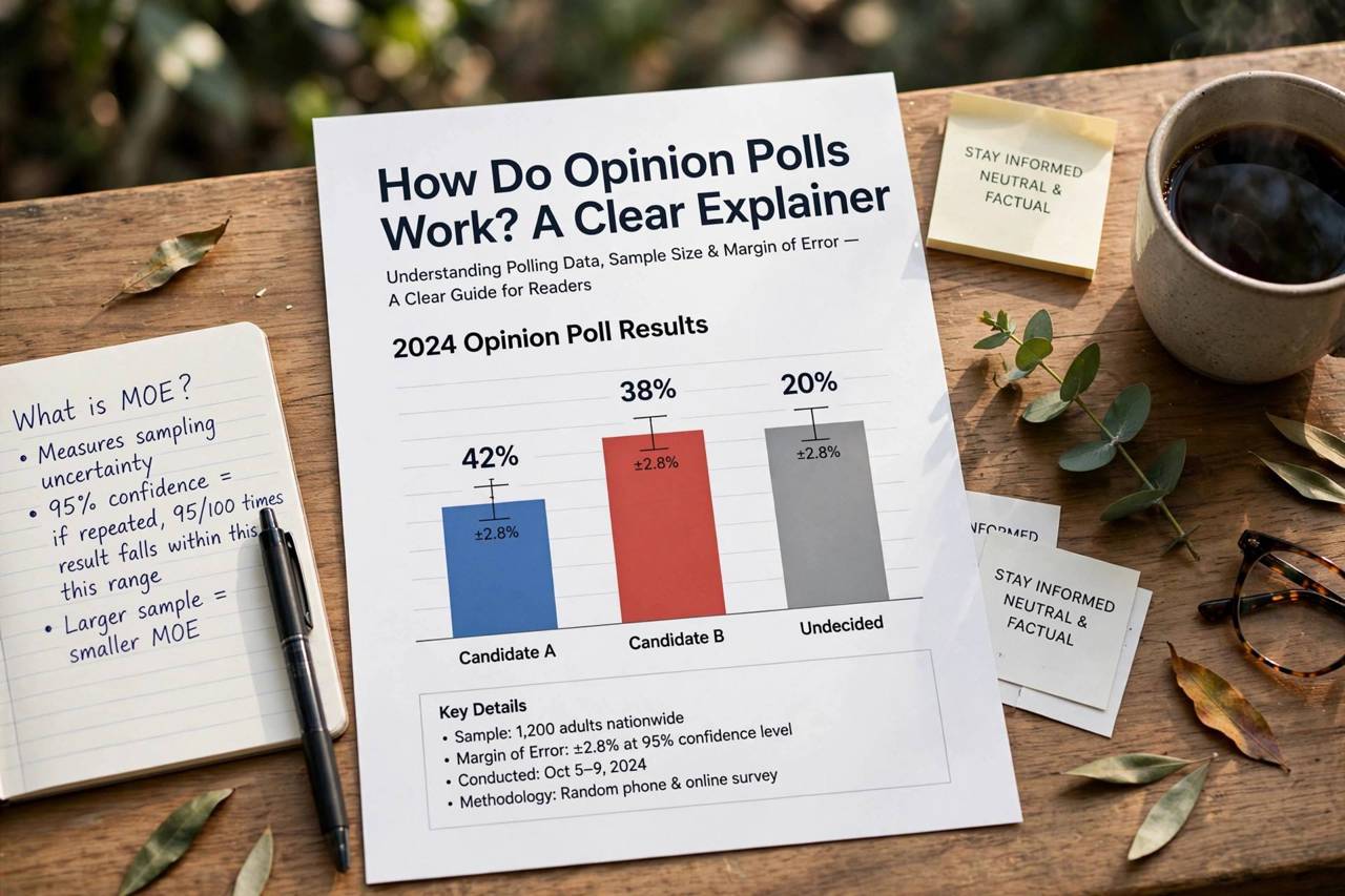 Bar chart showing polling data with margin of error bars