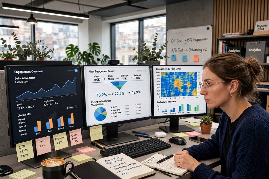 Data scientist studying engagement metrics that power how do recommendation algorithms work