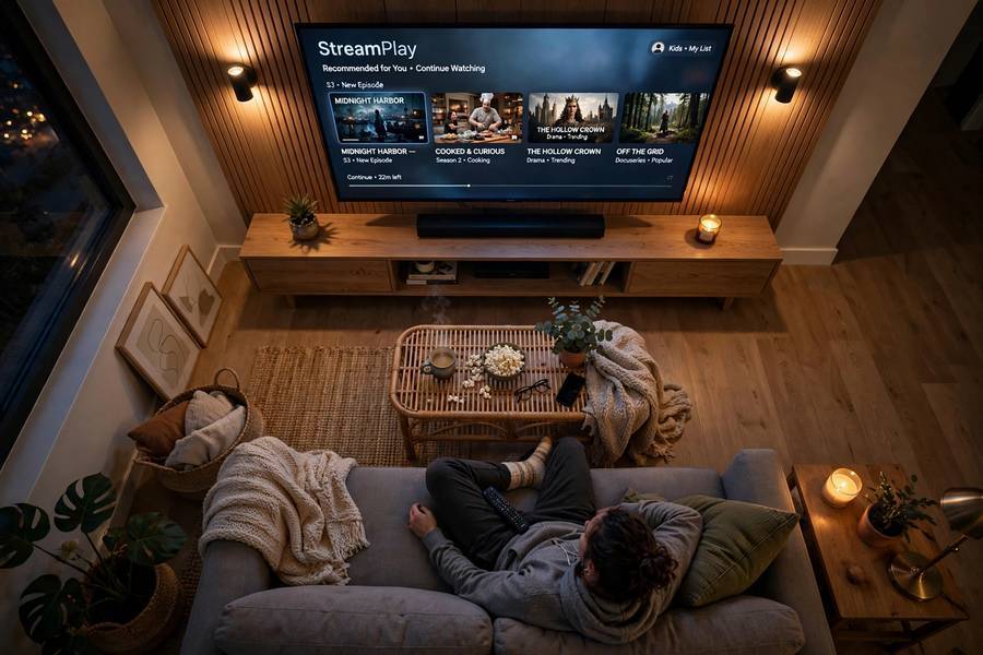 Streaming recommendations on TV demonstrating how do recommendation algorithms work